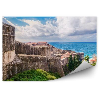 Fototapeta na zeď Staré město Dubrovník stromy hory lodě Chorvatsko pevnost svatý jan