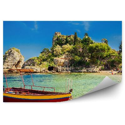 Fototapeta na zeď Lodž zelený ostrov turisté