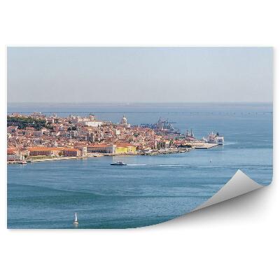Fototapeta Panoramatický pohled na Lisabon Staré město oceán jachty