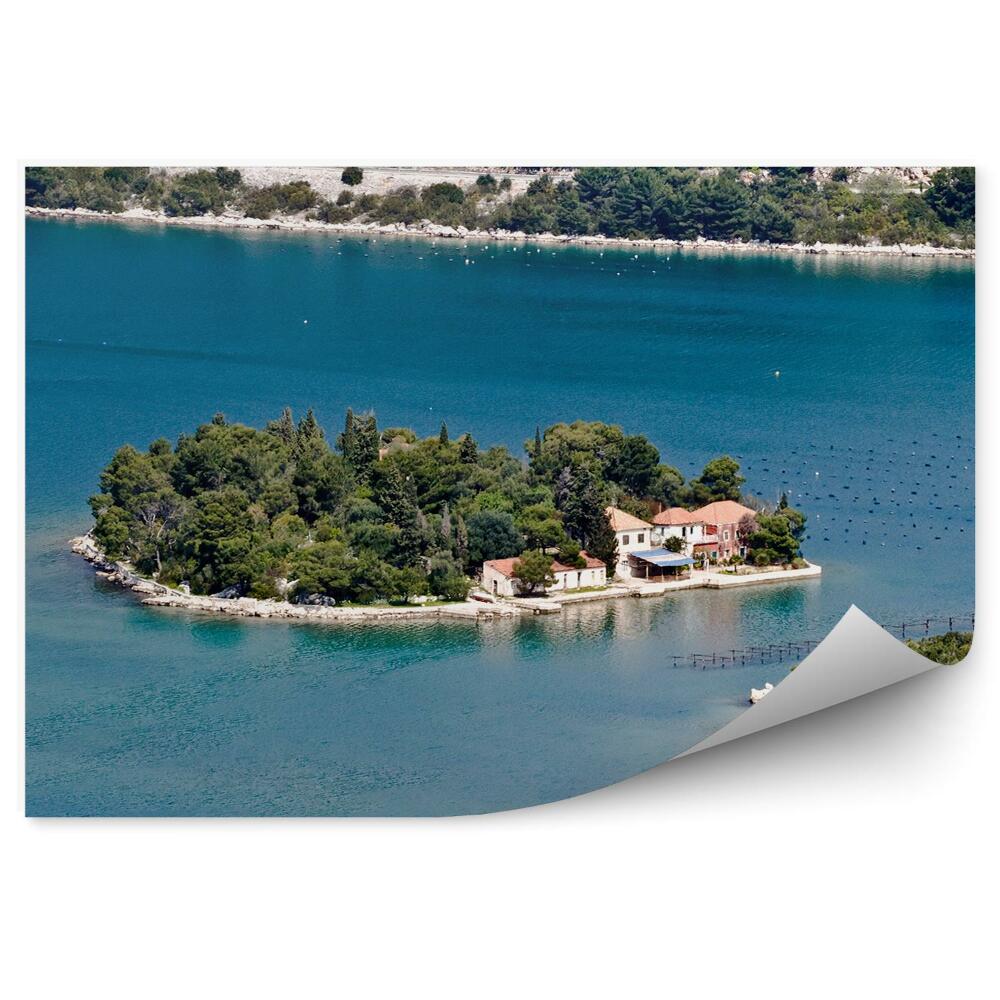 Fototapeta na zeď Středozemní moře ostrovy zelené domy