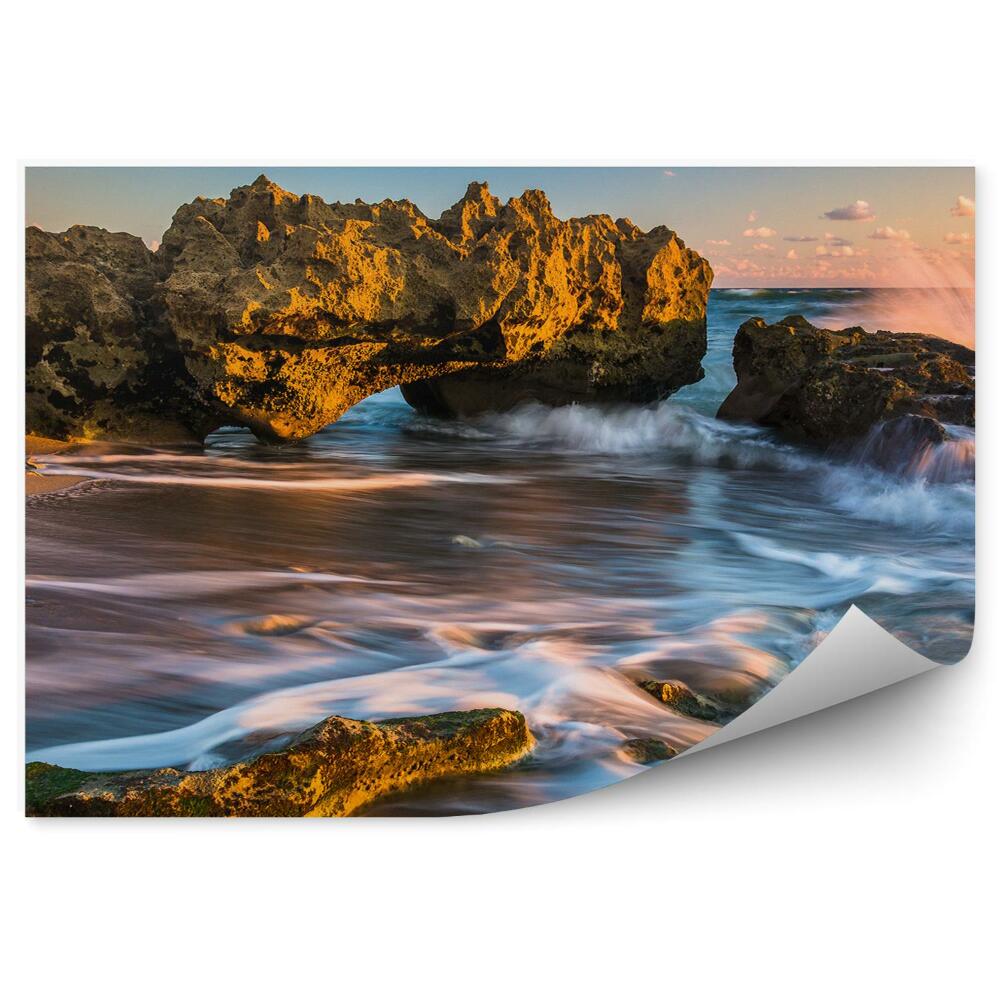 Samolepící fototapeta Korálové vlny východ slunce Atlantský oceán