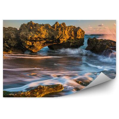 Samolepící fototapeta Korálové vlny východ slunce Atlantský oceán