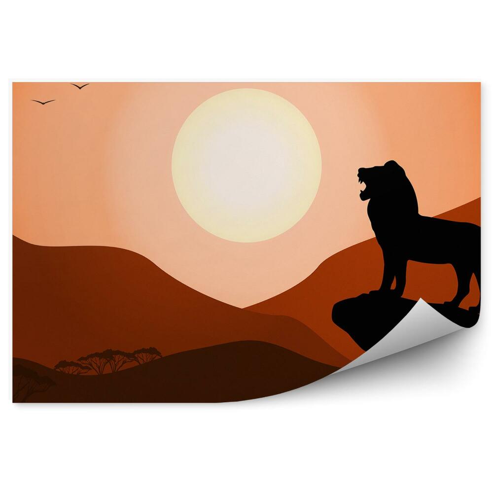 Samolepící fototapeta Lví král džungle kopce