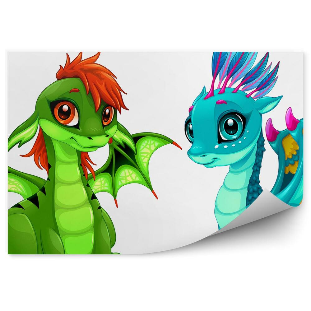 Samolepící fototapeta Dva barevní draci