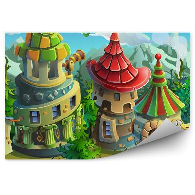 Fototapeta Kouzelné domečky les barevné střechy