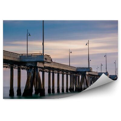 Samolepící fototapeta Benátky molo lucerny modré