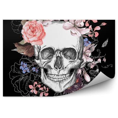 Fototapeta Lebka a květiny