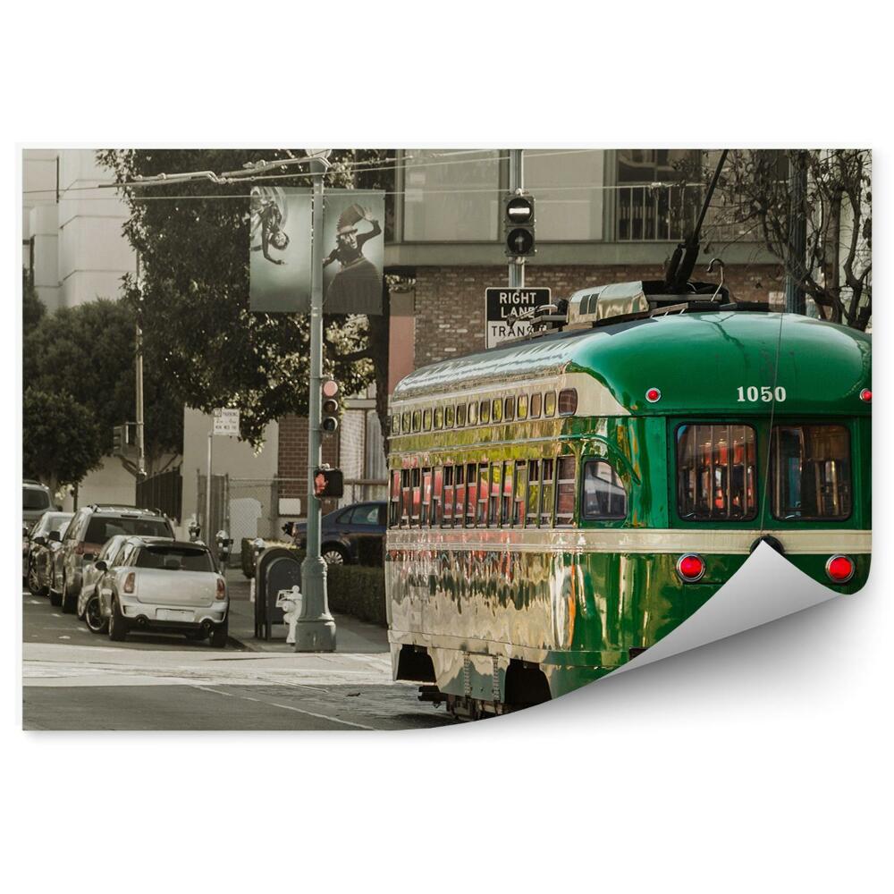 Samolepící fototapeta Retro tramvaj na americké ulici