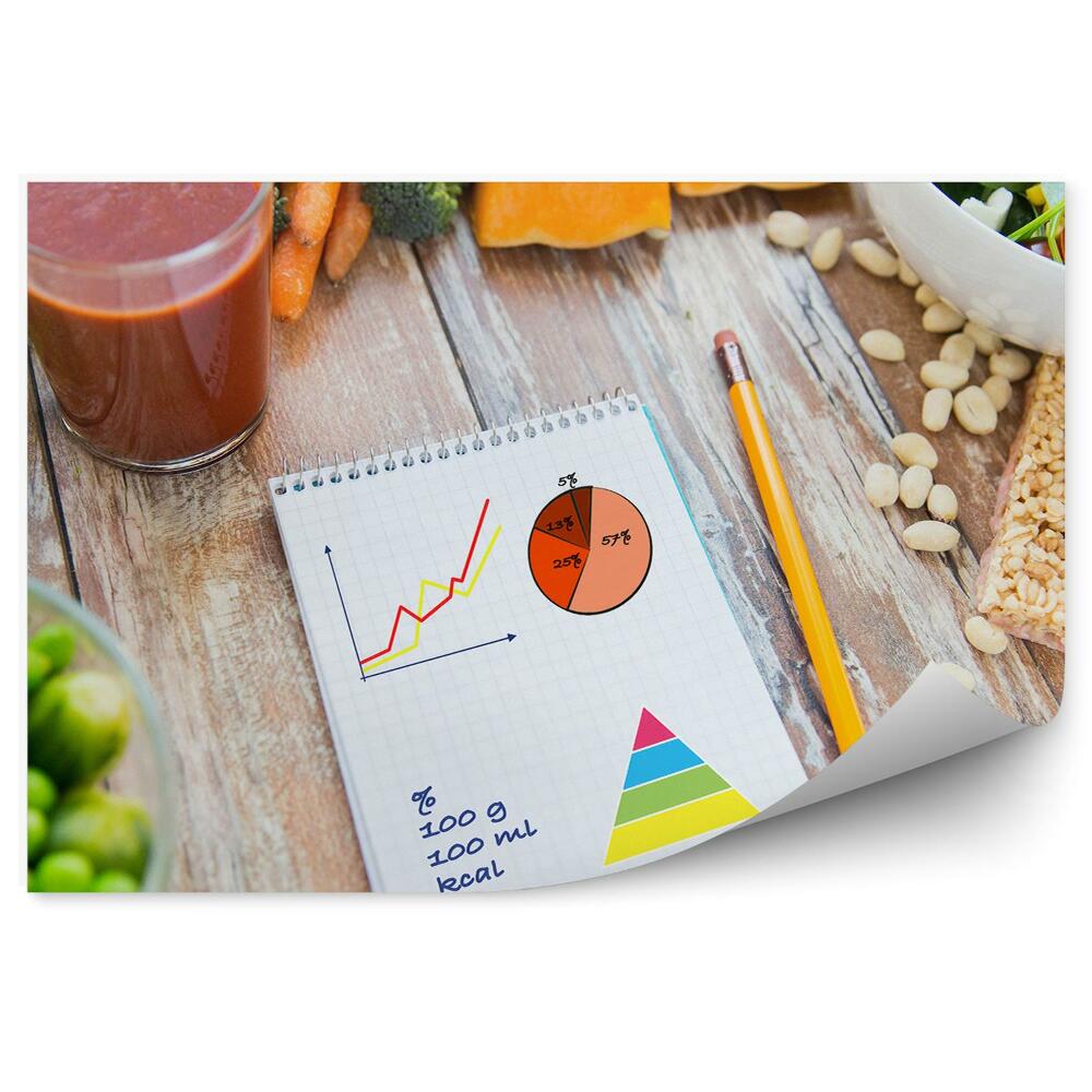 Fototapeta na zeď Zralá zelenina džus bar poznámkový blok