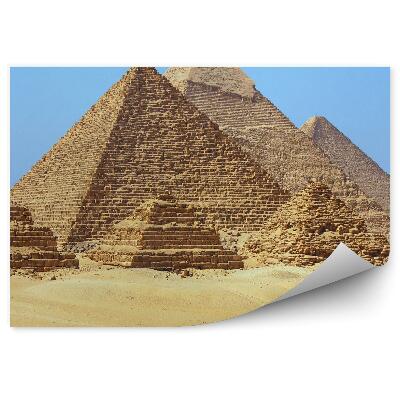 Samolepící fototapeta Pyramidy v Egyptě písek velbloudi