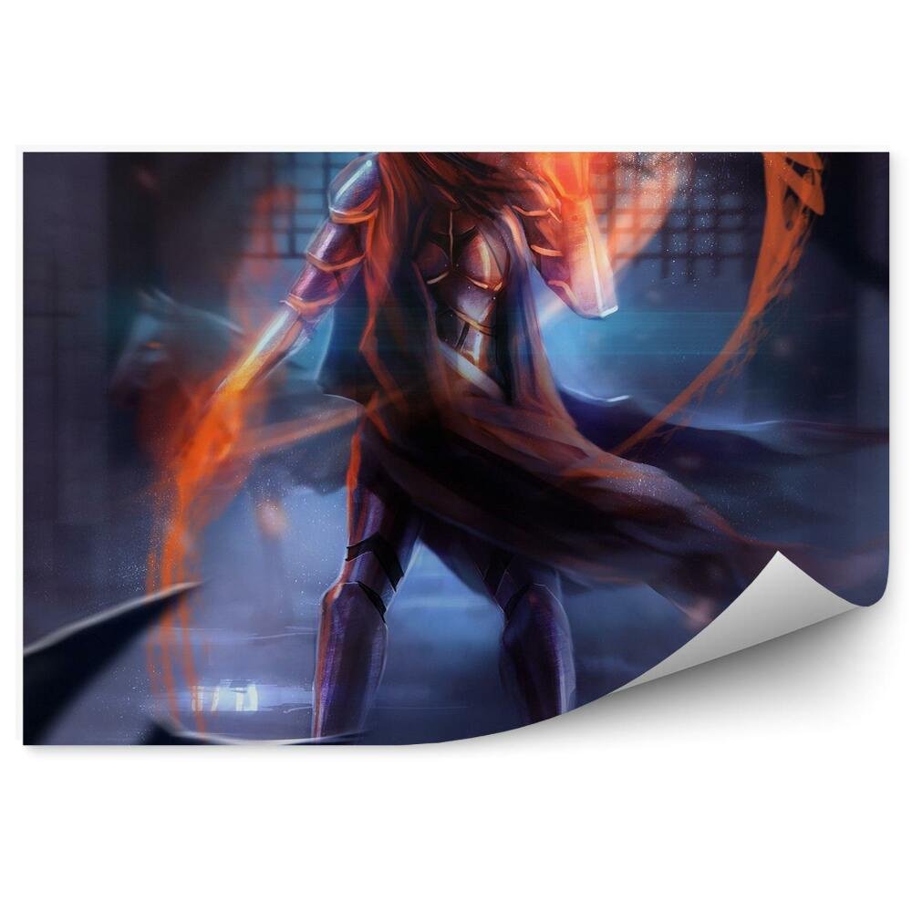 Samolepící fototapeta Bojovnice s ohněm