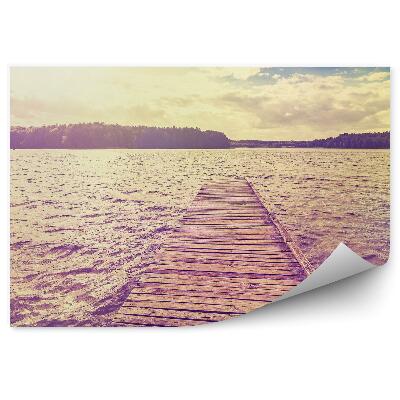 Fototapeta Pohled na hory a oceán západ slunce