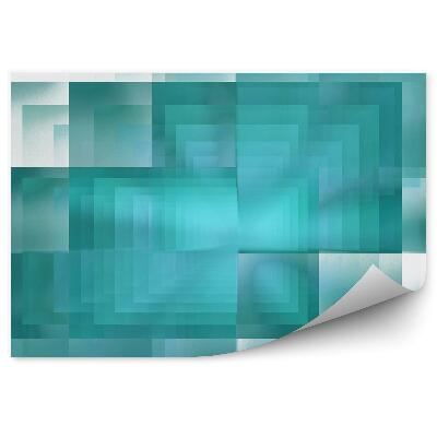 Fototapeta Abstraktní vzor modré čtverce tvary bílé pozadí