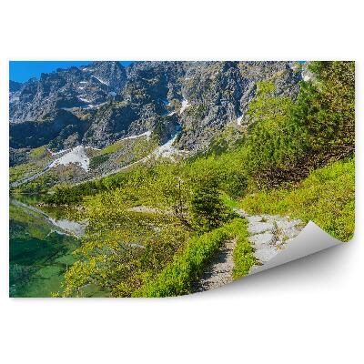 Fototapeta na zeď Cesta mezi zelenou smaragdovou vodou hor