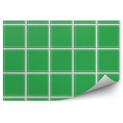 Samolepící fototapeta Zelené dlaždice kostkovaný vzor kostka bílé pozadí