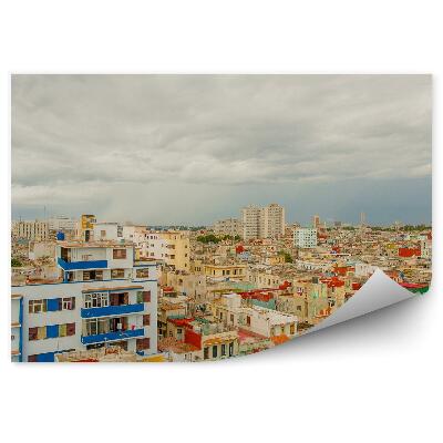 Fototapeta na zeď Zamračená obloha městské budovy