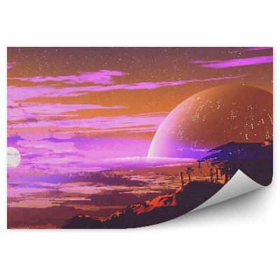 Fototapeta na zeď Měsíční krátery hvězdy nebe vesmír