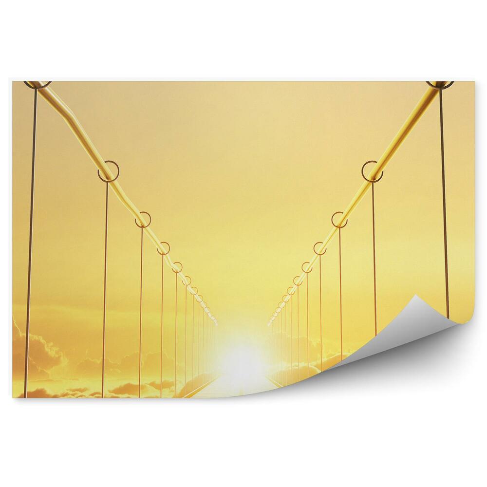 Samolepící fototapeta Dřevěný most v mracích abstraktní