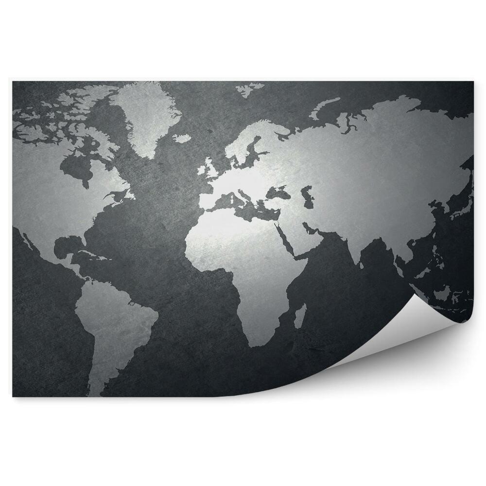 Fototapeta na zeď Mapa světa na betonové zdi