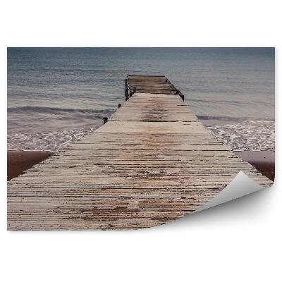 Samolepící fototapeta Molo lodě jachty pontony stromy rostliny pláž oceán moře