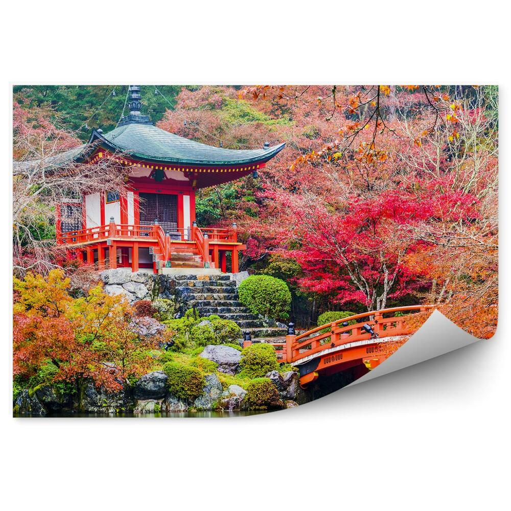 Fototapeta na zeď Chrám Daigoji Japonsko podzimní vegetace příroda řeka