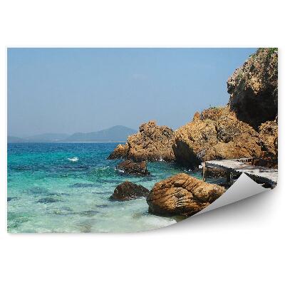 Fototapeta Lávka vlny kopce skály