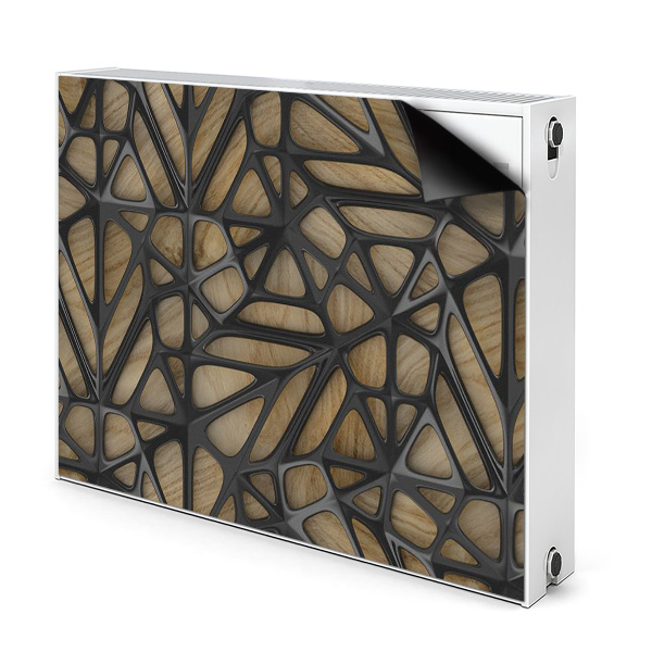 Magnet na radiátor Černý vzor na dřevě