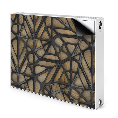 Magnet na radiátor Černý vzor na dřevě