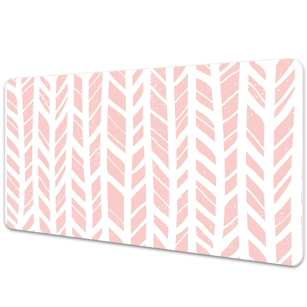 Pracovní podložka na stůl Herringbone bílá a růžová