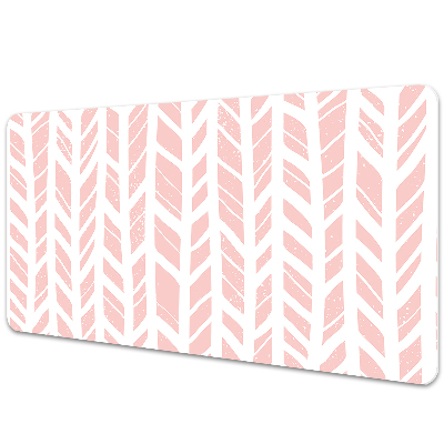 Pracovní podložka na stůl Herringbone bílá a růžová