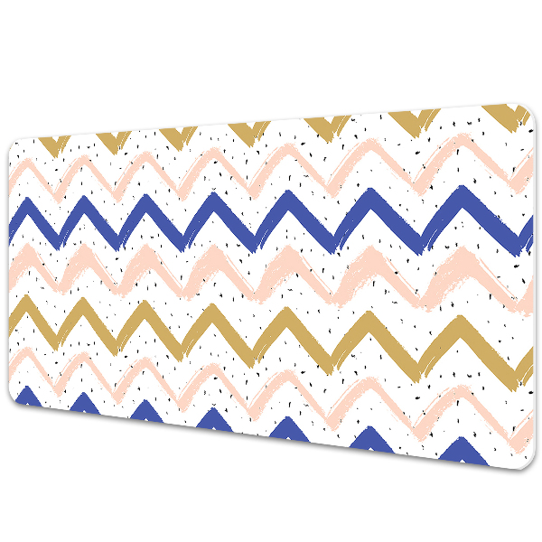 Transparentní podložka na stůl Malované geometrické klikatky