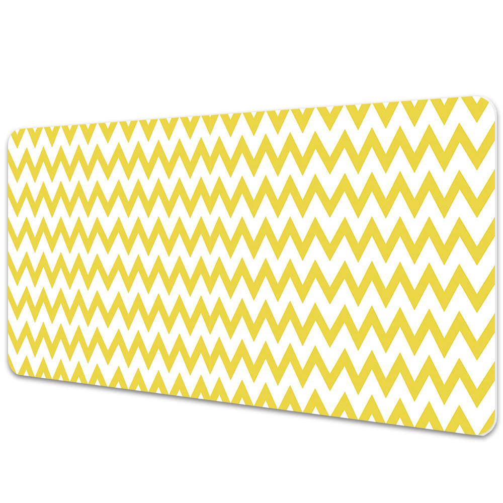 Psací podložka na stůl Žluté geometrické klikatky