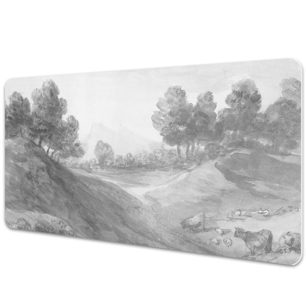 Transparentní podložka na stůl Krajina ve stylu vintage