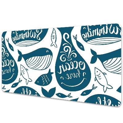 Pracovní podložka na stůl Velryby s nápisy