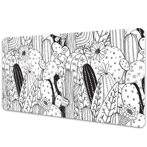 Transparentní podložka na stůl Kaktusy v kresleném stylu