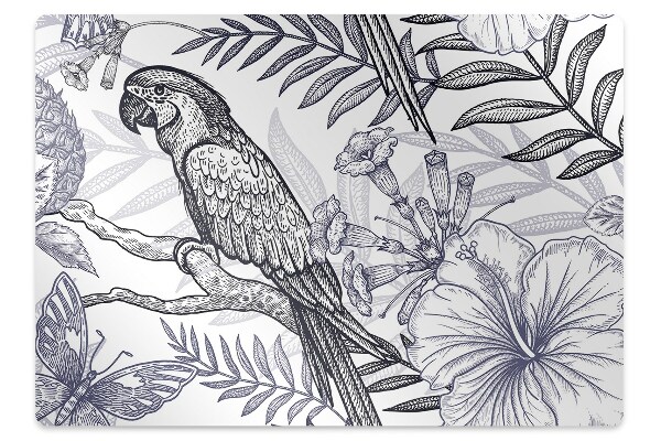 Podložka na ochranu podlahy Kresba papouška