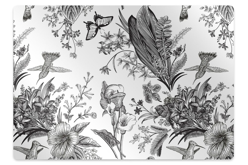 Koberec pod židli Zahrada v černé barvě