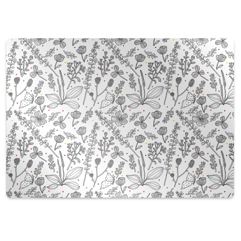 Podložka pod židli Květiny a tečky