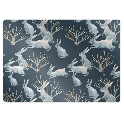 Ochranná podložka na podlahu Bílí králíci