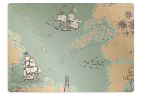 Ochranná podložka na podlahu Pirátská mapa