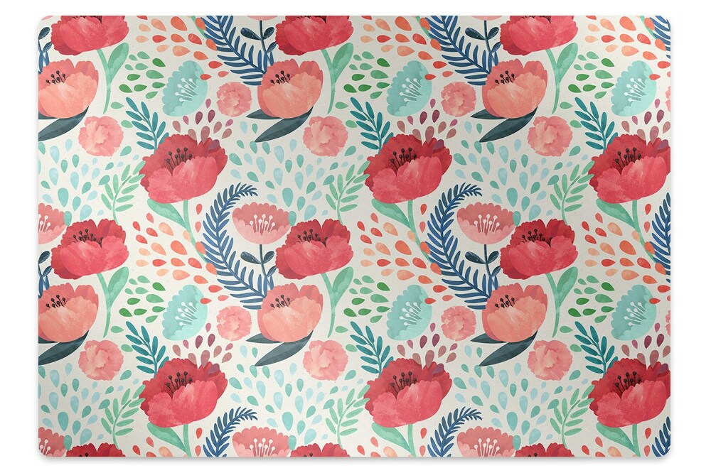 Podložka pod křeslo Červené květy máku