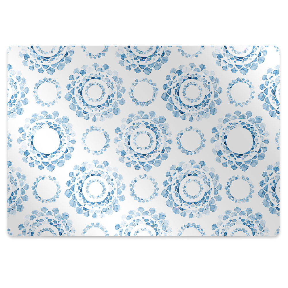 Ochranná podložka na podlahu Modrý kruhový vzor