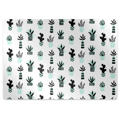 Podložka na ochranu podlahy Květy na černém pozadí