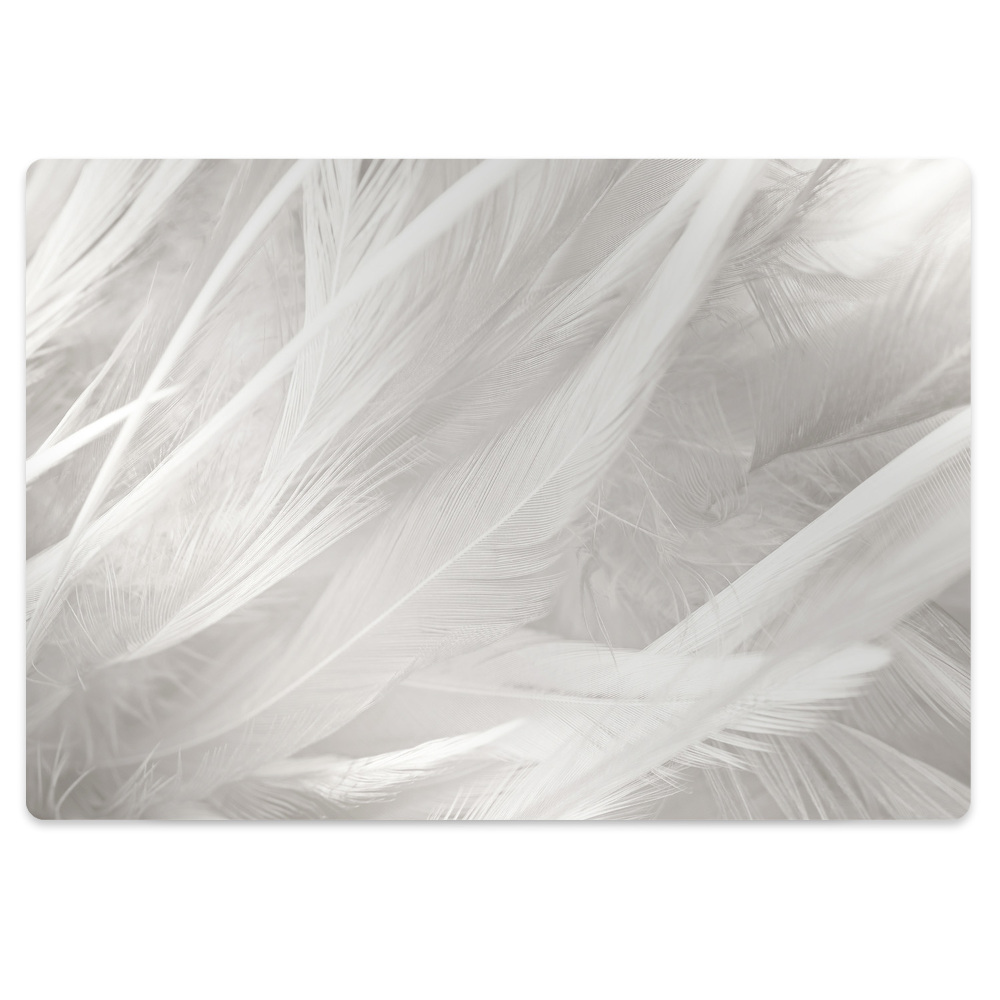 Ochranná podložka pod židli Elegantní bílé peří