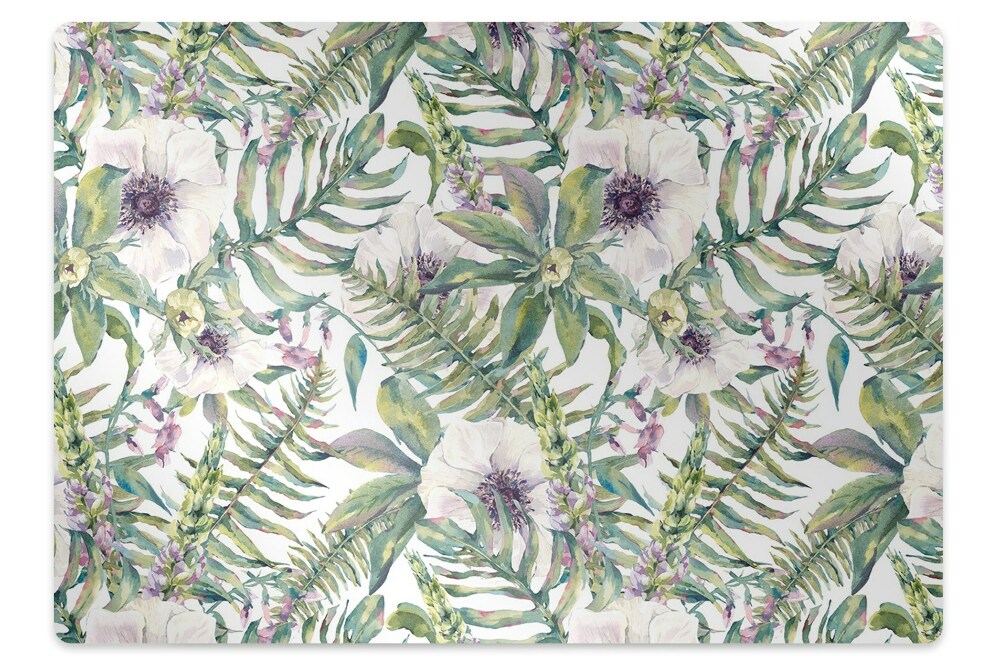 Koberec pod židli Bílé květy