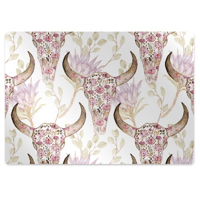 Podložka pod křeslo Lebka v květech