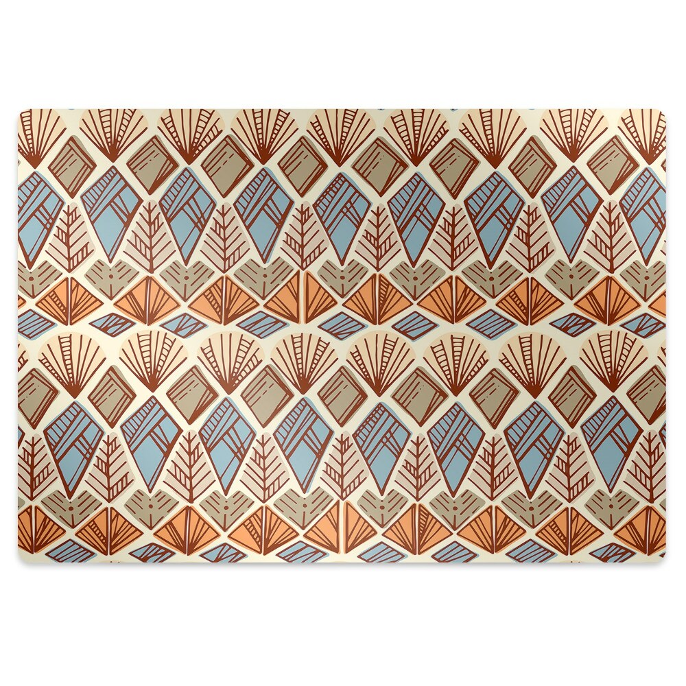 Ochranná podložka pod židli Lidový hnědý motiv