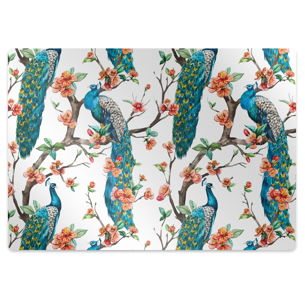 Podložka pod židli Barevný páv