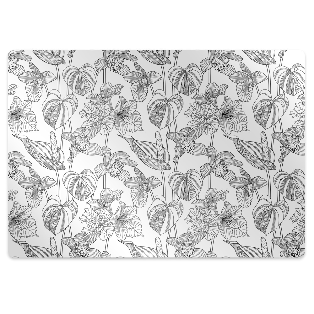 Ochranná podložka na podlahu Obrysové květiny