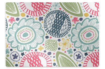 Podložka pod kancelářskou židli Barevné květy